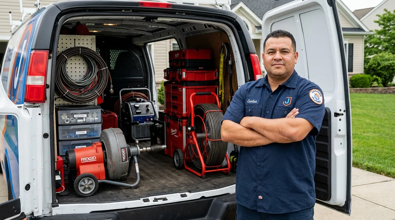 Professional drain cleaning equipment and Johns Plumbing LLC plumber in La Grande