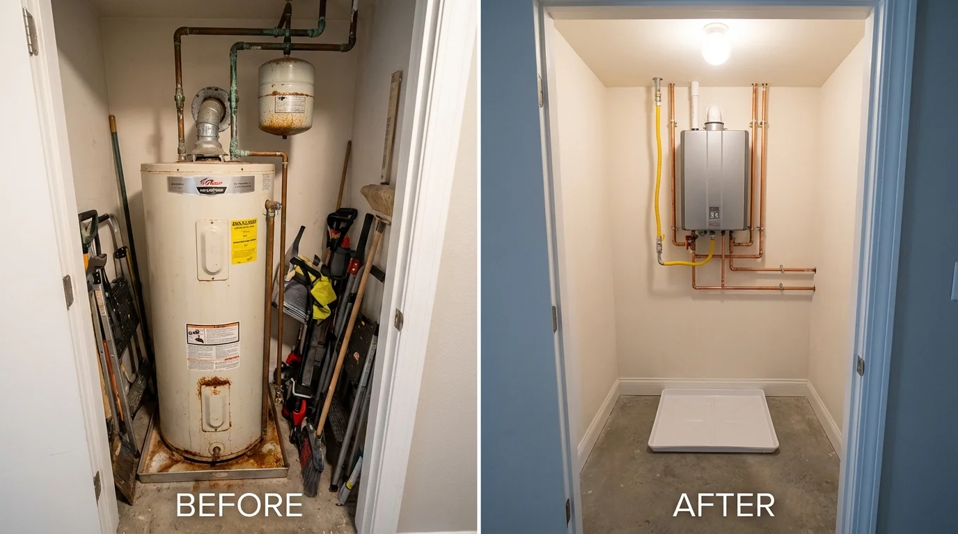Tank water heater versus wall-mounted tankless unit comparison for La Grande, OR homeowners