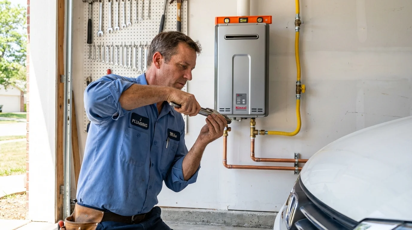 Tankless water heater installation by a Johns Plumbing LLC plumber in La Grande